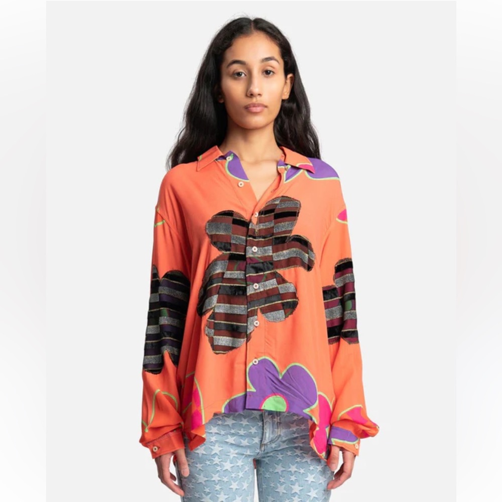 ERL Floral Oversized Shirt UNISEX Medium - Picture 2 of 10